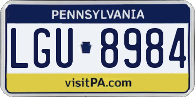 PA license plate LGU8984
