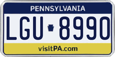 PA license plate LGU8990