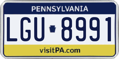 PA license plate LGU8991