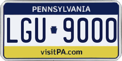 PA license plate LGU9000
