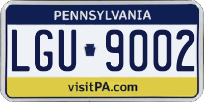 PA license plate LGU9002