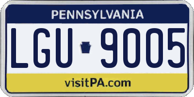 PA license plate LGU9005