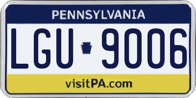 PA license plate LGU9006