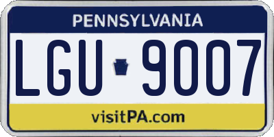 PA license plate LGU9007