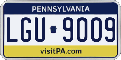 PA license plate LGU9009
