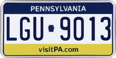 PA license plate LGU9013