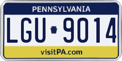 PA license plate LGU9014