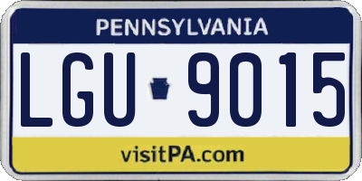 PA license plate LGU9015