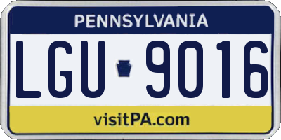 PA license plate LGU9016
