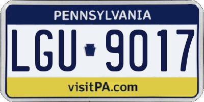 PA license plate LGU9017