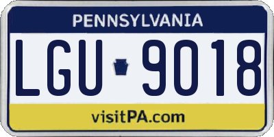 PA license plate LGU9018