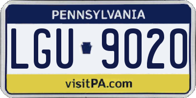 PA license plate LGU9020