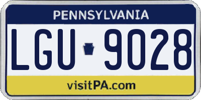 PA license plate LGU9028