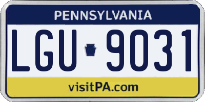 PA license plate LGU9031