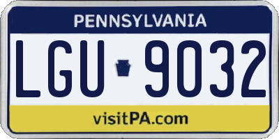 PA license plate LGU9032