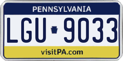 PA license plate LGU9033