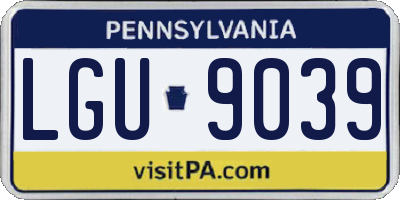 PA license plate LGU9039