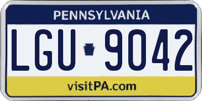 PA license plate LGU9042