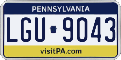 PA license plate LGU9043