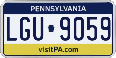 PA license plate LGU9059