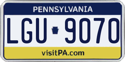 PA license plate LGU9070