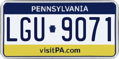 PA license plate LGU9071