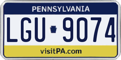 PA license plate LGU9074