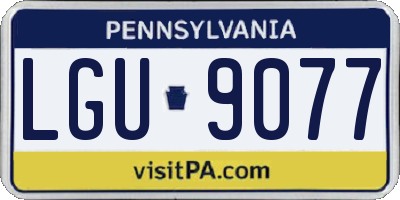 PA license plate LGU9077