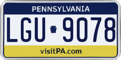 PA license plate LGU9078
