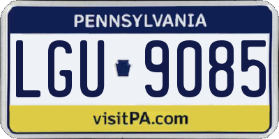 PA license plate LGU9085