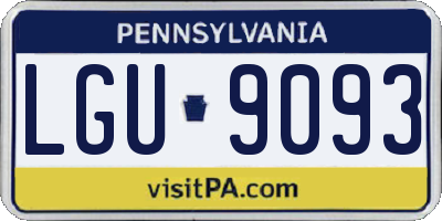 PA license plate LGU9093