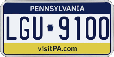 PA license plate LGU9100