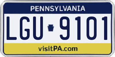 PA license plate LGU9101