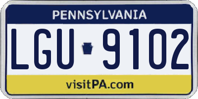 PA license plate LGU9102