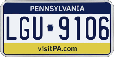 PA license plate LGU9106