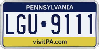 PA license plate LGU9111