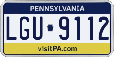 PA license plate LGU9112