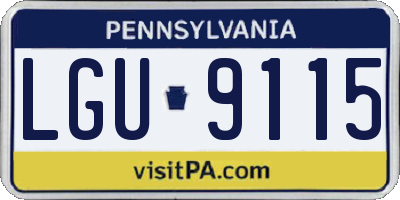 PA license plate LGU9115