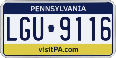 PA license plate LGU9116