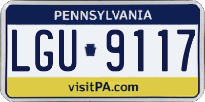 PA license plate LGU9117