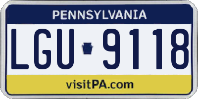 PA license plate LGU9118