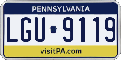 PA license plate LGU9119