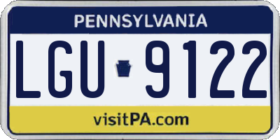 PA license plate LGU9122