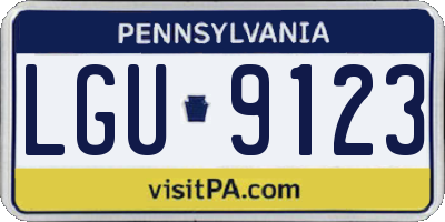PA license plate LGU9123