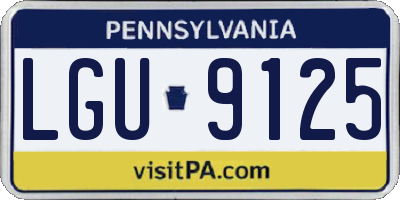 PA license plate LGU9125