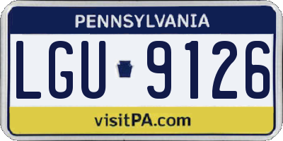 PA license plate LGU9126