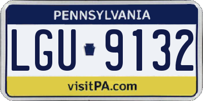 PA license plate LGU9132