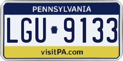 PA license plate LGU9133