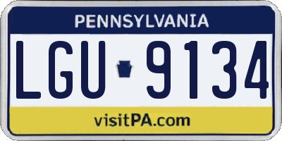 PA license plate LGU9134