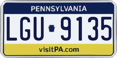 PA license plate LGU9135